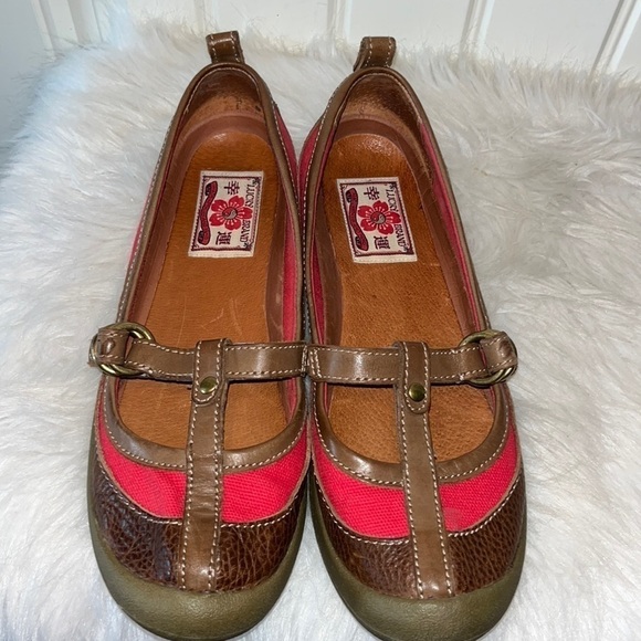 Lucky brand vintage cute comfy red brown y2K boho Mary Jane buckle shoe size 9 - Picture 3 of 13